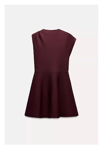 m Beden bordo Renk Zara mini skater elbise