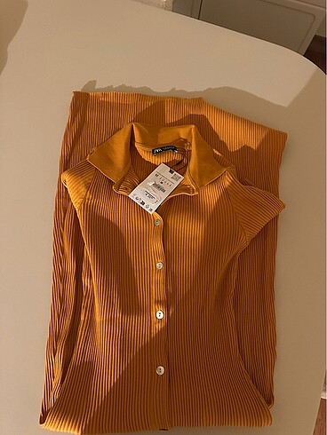 Zara Zara düğmeli polo yaka elbise