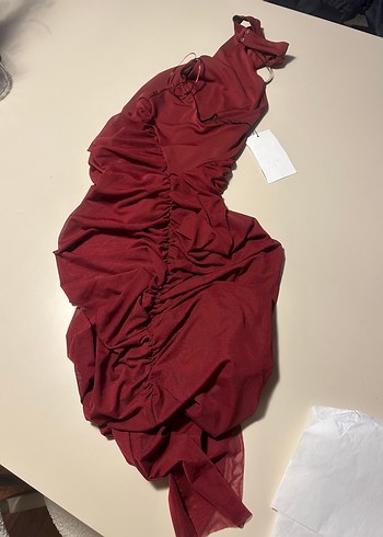 Zara kombinasyonlu halter yaka tül elbise - Görsel 2