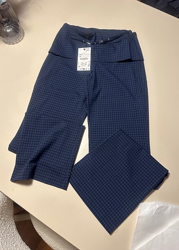 Zara viral kemerli kareli pantolon - Görsel 2