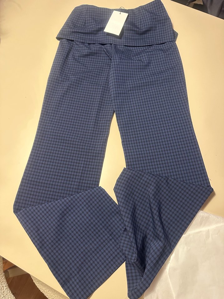 Zara viral kemerli kareli pantolon - Görsel 3