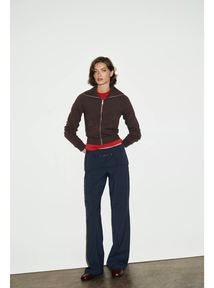 Zara viral kemerli kareli pantolon - Görsel 4