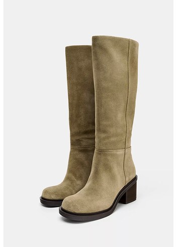 Zara %100 deri süet çizme - Görsel 7