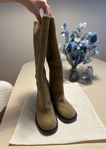 Zara %100 deri süet çizme - Görsel 4