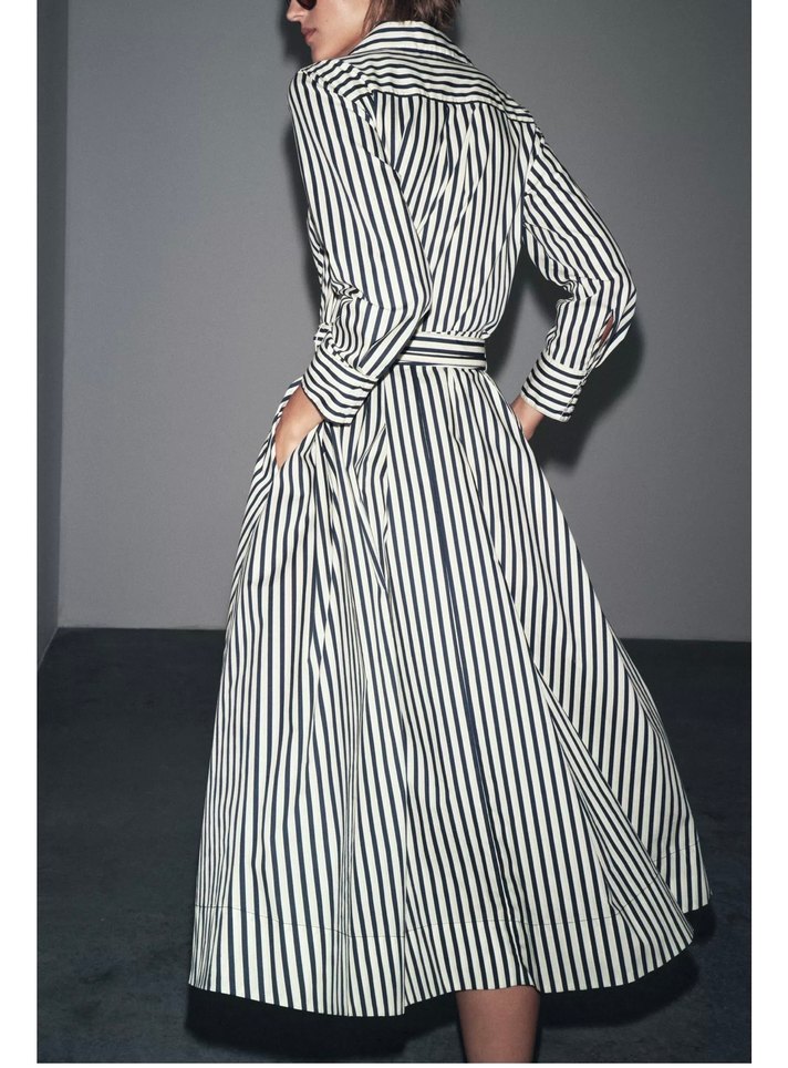 Zara çizgili gömlek elbise fiyatson - Görsel 5