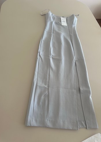 Zara Zara ınterlok askılı yırtmaçlı elbise