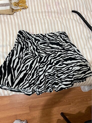 Zebra Desenli Şort Etek