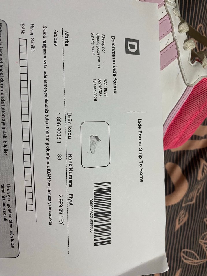 Adidas Beyaz-Pembe Spor Ayakkabı — görsel 4/5
