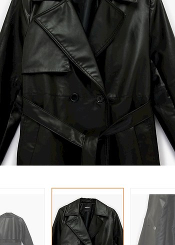 Kemerli Siyah Deri Kadın Ceket - Görsel 2