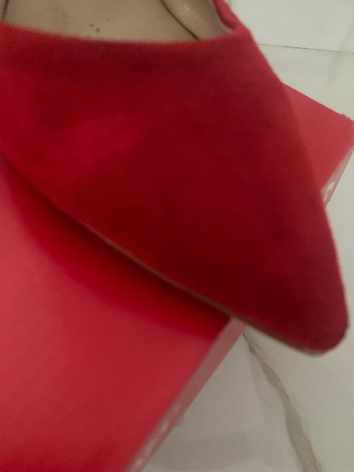Kırmızı Süet Tokalı Stiletto Kadın Topuklu - Görsel 3