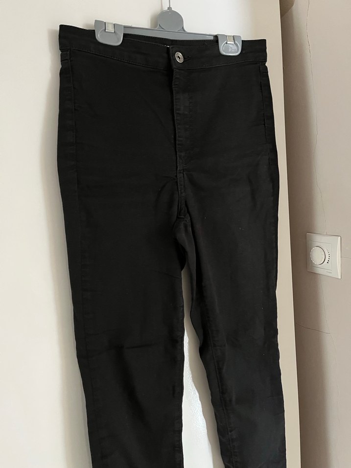 Oxxo Siyah Jean Kot Pantolon. Alice Ultra High Rise - Görsel 3