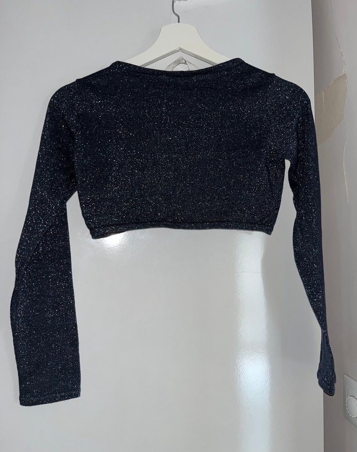 H&M Kız çocuk parıltılı kumaş hırka - Görsel 3