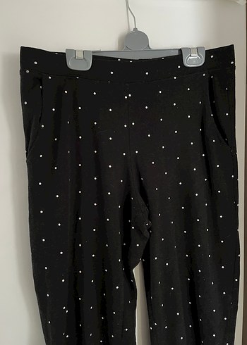 H&M Siyah Benekli Eşofman Altı - Görsel 2