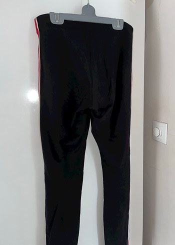 H&M Siyah Kırmızı Şeritli Pamuklu Tayt - Görsel 3