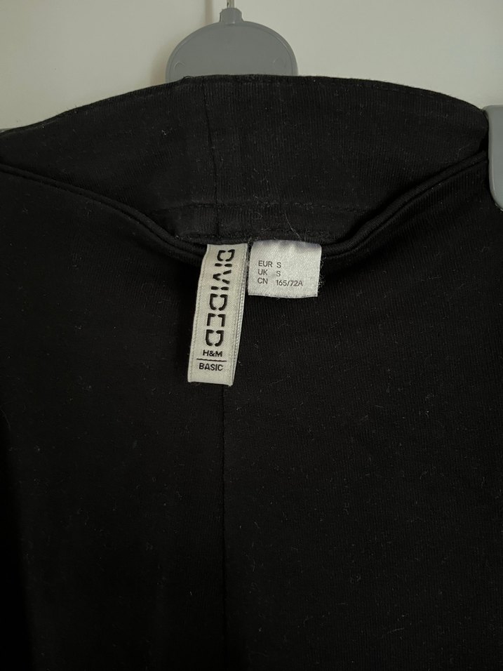 H&M Siyah Kırmızı Şeritli Pamuklu Tayt - Görsel 4