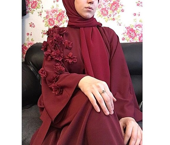 m Beden bordo Renk Elbise
