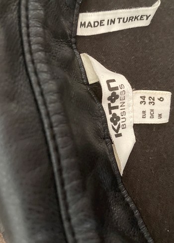 Düğmeli Siyah Gri Kısa Kadın Ceket - Görsel 3