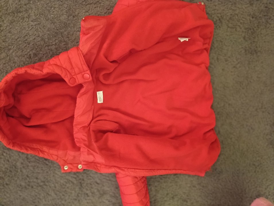 Kürklü Kapüşonlu Erkek Çocuk Kırmızı Mont - Görsel 2