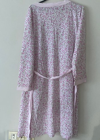 Pembe Uzun Kollu Midi Kadın Sabahlık - Görsel 4