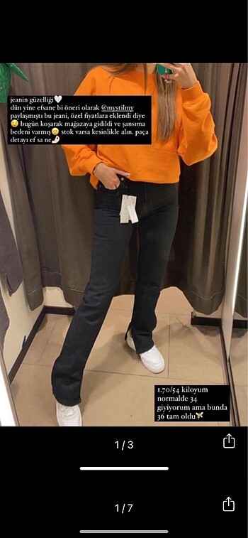 Orijinal zara yırtmaçlı jean