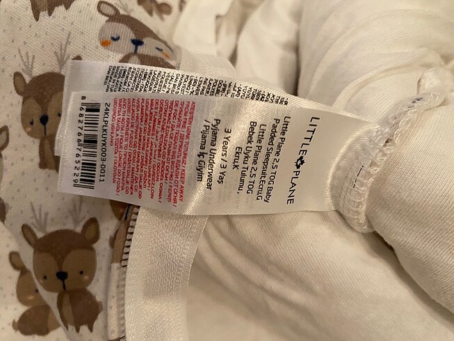 24-36 Ay Beden kahverengi Renk Uyku tulumu