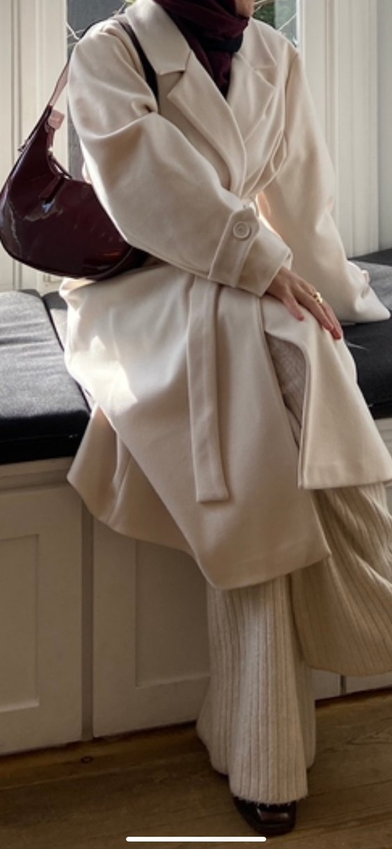 Bej Kuşaklı Uzun Kabanı - Görsel 4