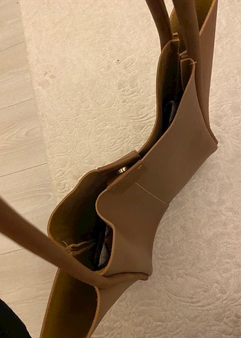 Kadın Kahverengi Deri Omuz Çantası - Görsel 3