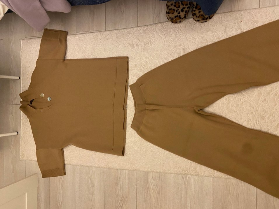 Taba rengi triko takım - Görsel 5