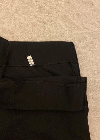 siyah kumaş palazzo pantolon - Görsel 3