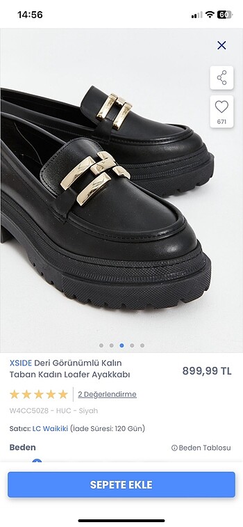 38 Beden LcWaikiki kadın loafer
