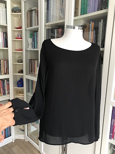 H&M Sırtı açık siyah bluz