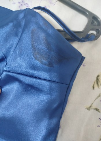 Parlak Mavi Mini Drapeli Elbise - Görsel 4