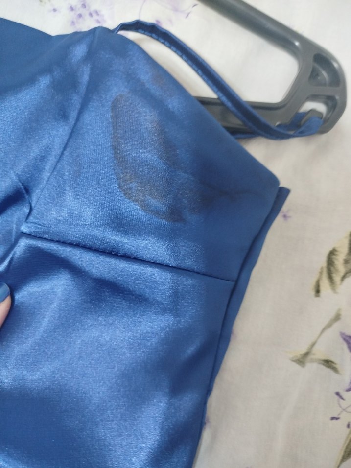 Parlak Mavi Mini Drapeli Elbise - Görsel 4