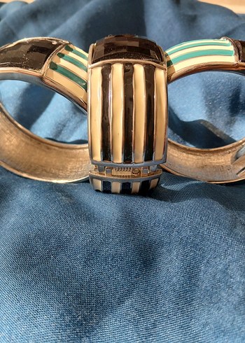 Accessorize Turkuaz Çizgili Tokalı Kadın Bileklik