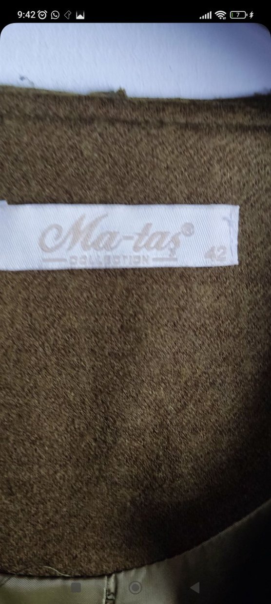 Haki Uzun Düğmeli Kaşe Kaban - Görsel 4