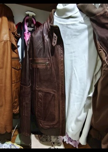 Desa Kahverengi Deri Biker Ceket - Görsel 4