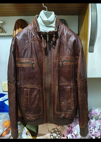 Desa Kahverengi Deri Biker Ceket - Görsel 2