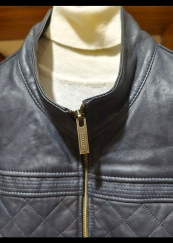 Kemal Tanca lacivert Deri Erkek Ceket - Görsel 4