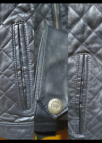 Kemal Tanca lacivert Deri Erkek Ceket - Görsel 5