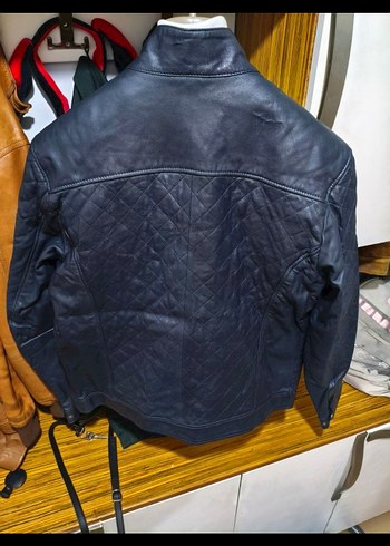 Kemal Tanca lacivert Deri Erkek Ceket - Görsel 3