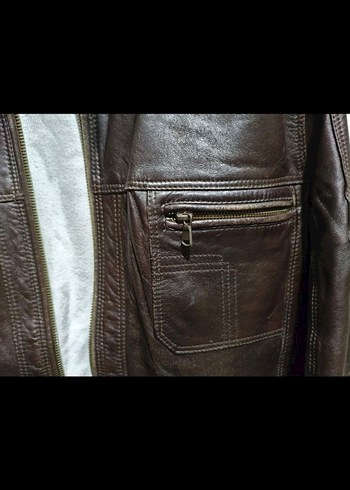 DERIMOD Kahverengi  Deri Ceket - Görsel 7