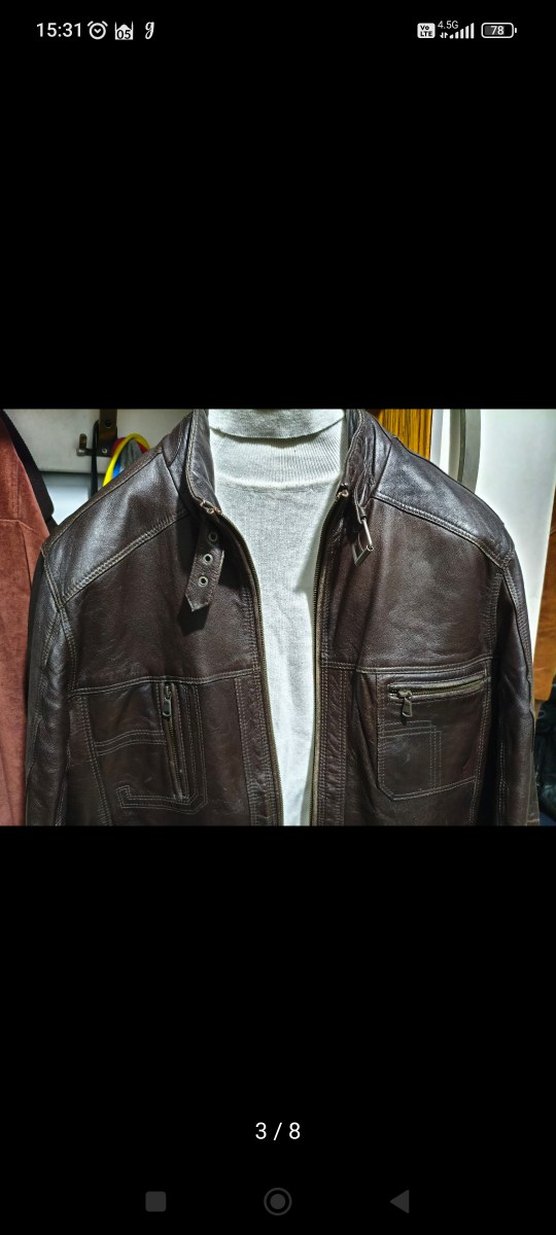 DERIMOD Kahverengi  Deri Ceket - Görsel 3