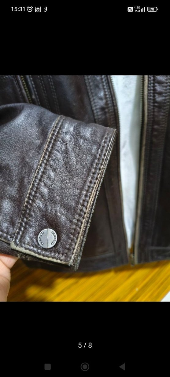 DERIMOD Kahverengi  Deri Ceket - Görsel 5