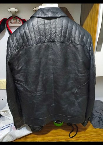 Erkek Deri Biker Ceket Siyah Regular Fit - Görsel 2