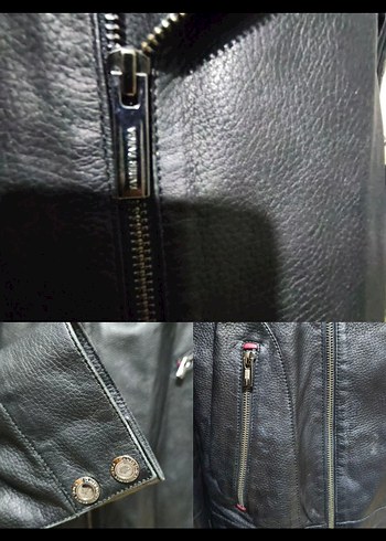 Erkek Deri Biker Ceket Siyah Regular Fit - Görsel 5