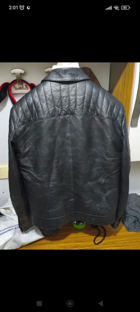 Erkek Deri Biker Ceket Siyah Regular Fit - Görsel 2