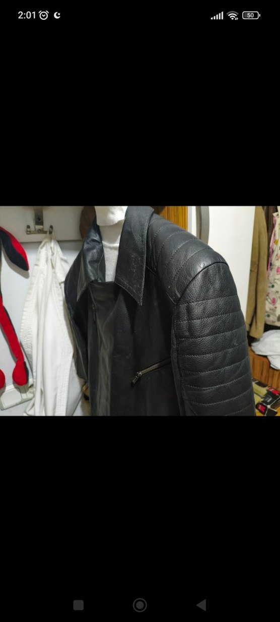 Erkek Deri Biker Ceket Siyah Regular Fit - Görsel 4