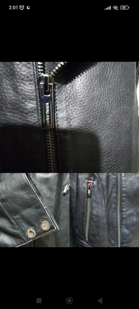 Erkek Deri Biker Ceket Siyah Regular Fit - Görsel 5