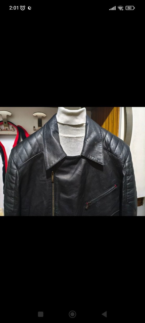 Erkek Deri Biker Ceket Siyah Regular Fit - Görsel 3