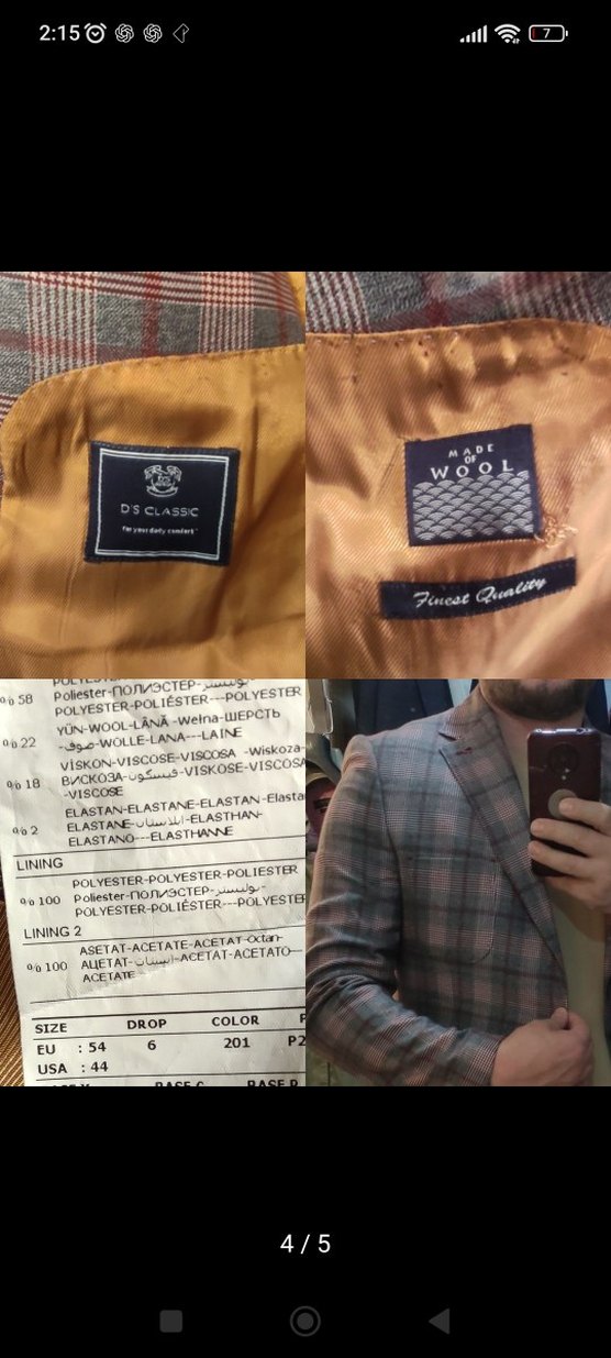 DS DAMAT Kareli Düğmeli Erkek blazer ceket - Görsel 4